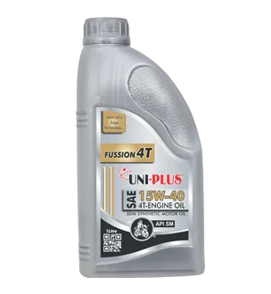 FUSSION 4T 15W-40 API-SM multi-grade synthetic motorcycle engine oil designed for 4-stroke engines. Offers excellent protection against engine wear, high-temperature stability, and improved fuel efficiency. Exceeds API SM standards for advanced engine protection in moderate to high temperatures.