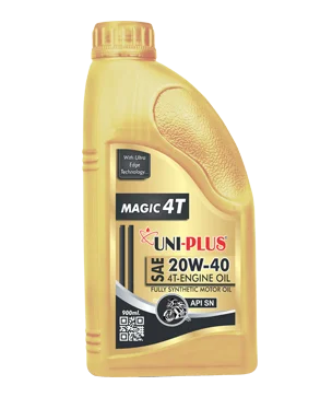 MAGIC 4T 20W-40 API-SN premium synthetic motorcycle oil formulated for high-performance 4-stroke engines. Offers enhanced fuel efficiency, superior protection against wear and corrosion, and improved cold start capabilities. Meets API SN specifications for excellent engine protection at both high and low temperatures.