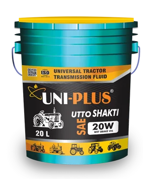 UTTO SHAKTI 20W universal tractor transmission oil designed for use in farm equipment and construction vehicles. Provides excellent anti-wear properties, ensuring the smooth performance of hydraulic, transmission, and wet brake systems.